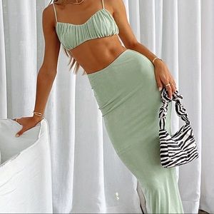 Pistachio green two piece set